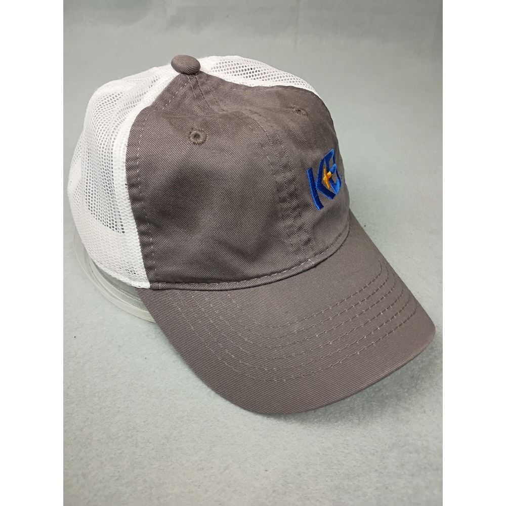 Outdoor Cap Ladies Fit Trucker Hat Gray White Mesh KB Logo Adjustable Baseball